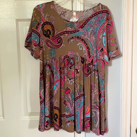 Dressing Gaudy Tops Nwt Dressing Gaudy Paisley Top Poshmark